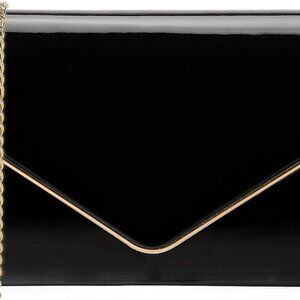 Patent Leather Envelope Clutch Purse Shiny Candy Foldover Clutch Evening Bag for